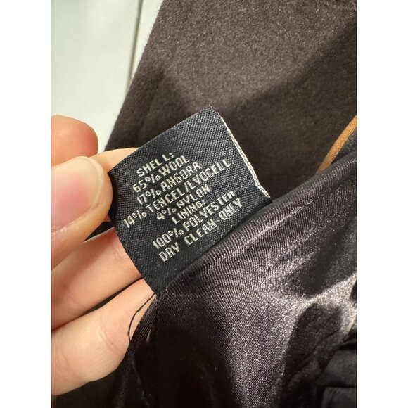 Kristen Blake Womens Wool Blend Dark Brown Double Breasted Peacoat SZ 6 - Picture 8 of 9